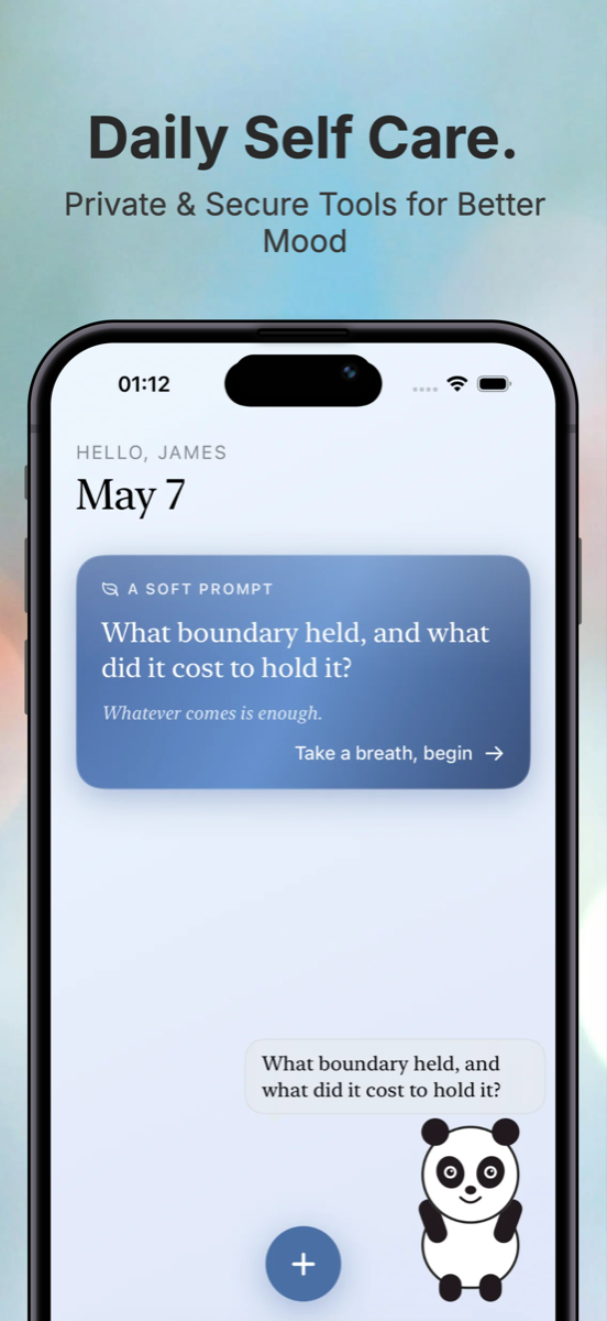 OneThought today screen showing the daily prompt card